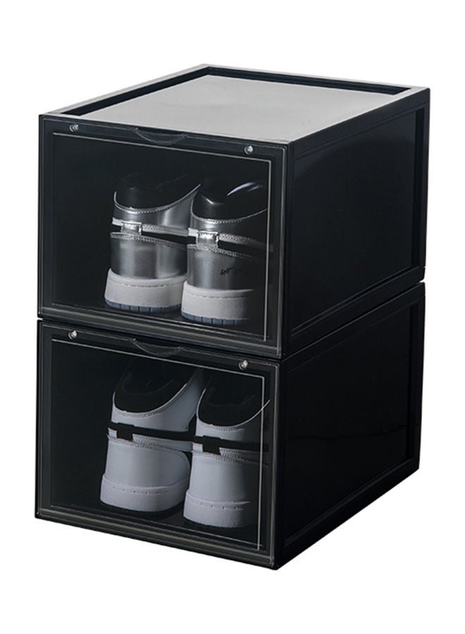 2-Pack Premium Front Open Shoe Box Black 28 x 37 x 22cm  - Image 1