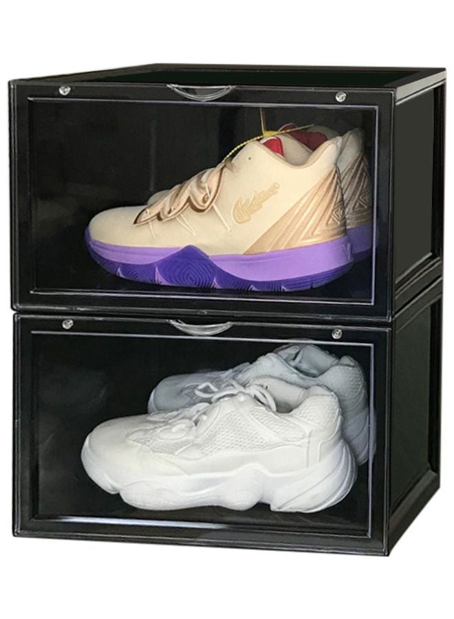 2-Pack Premium Side Open Shoe Box Black 36 x 26 x 21cm  - Image 1
