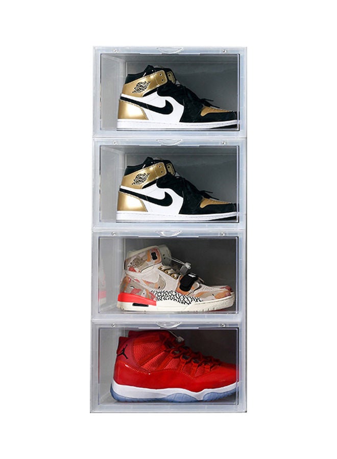 4-Pack Premium Side Open Shoe Box White 36 x 26 x 21cm  - Image 1