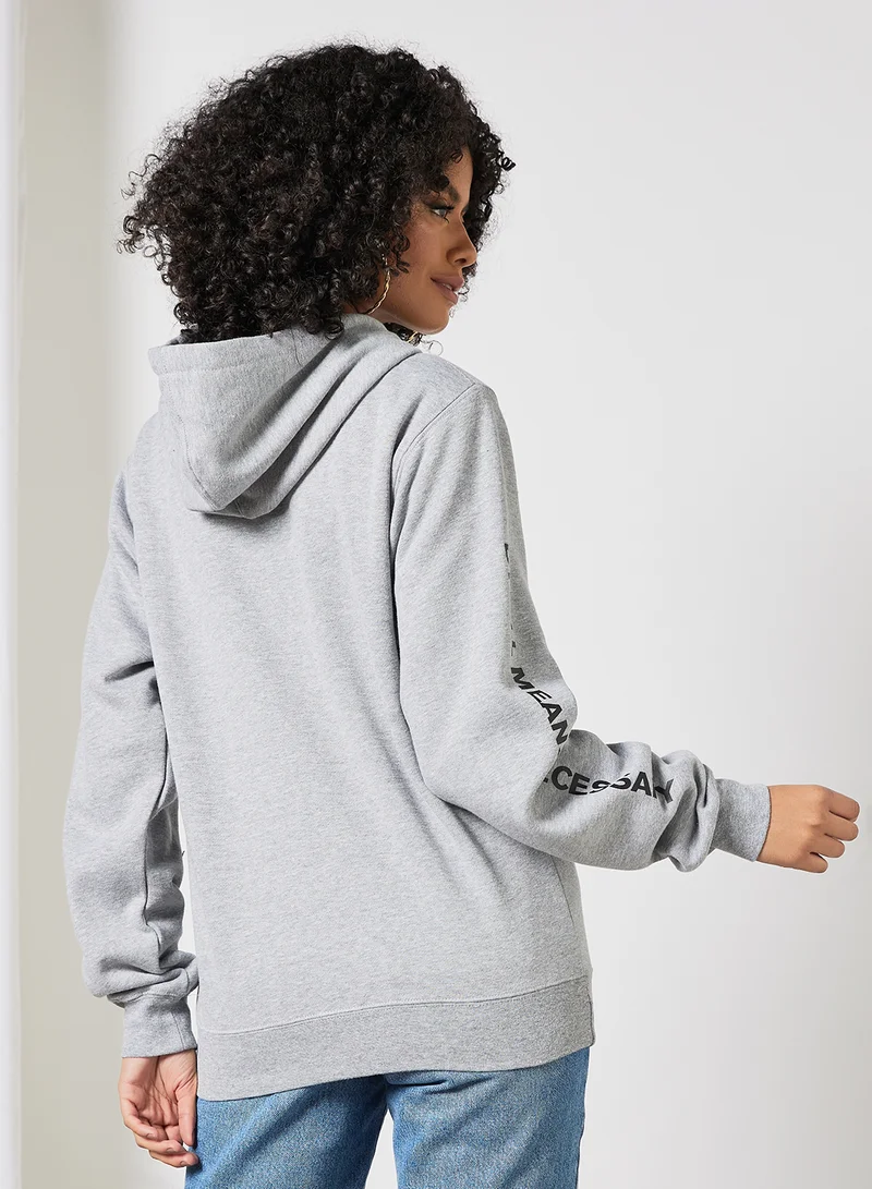 HUF All Means Triple Triangle Full-Zip Hoodie Grey