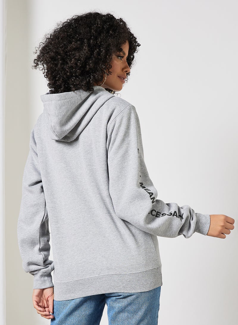 HUF - All Means Triple Triangle Full-Zip Hoodie Grey - Image 1
