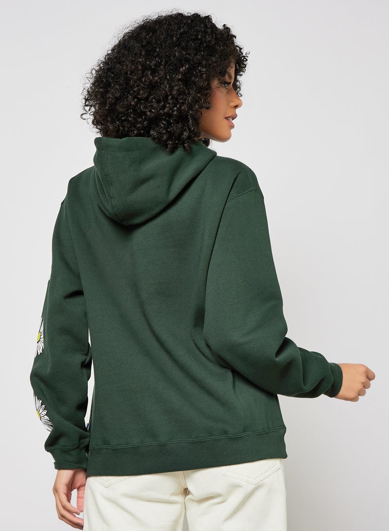 HUF - In Bloom Hoodie Green - Image 1