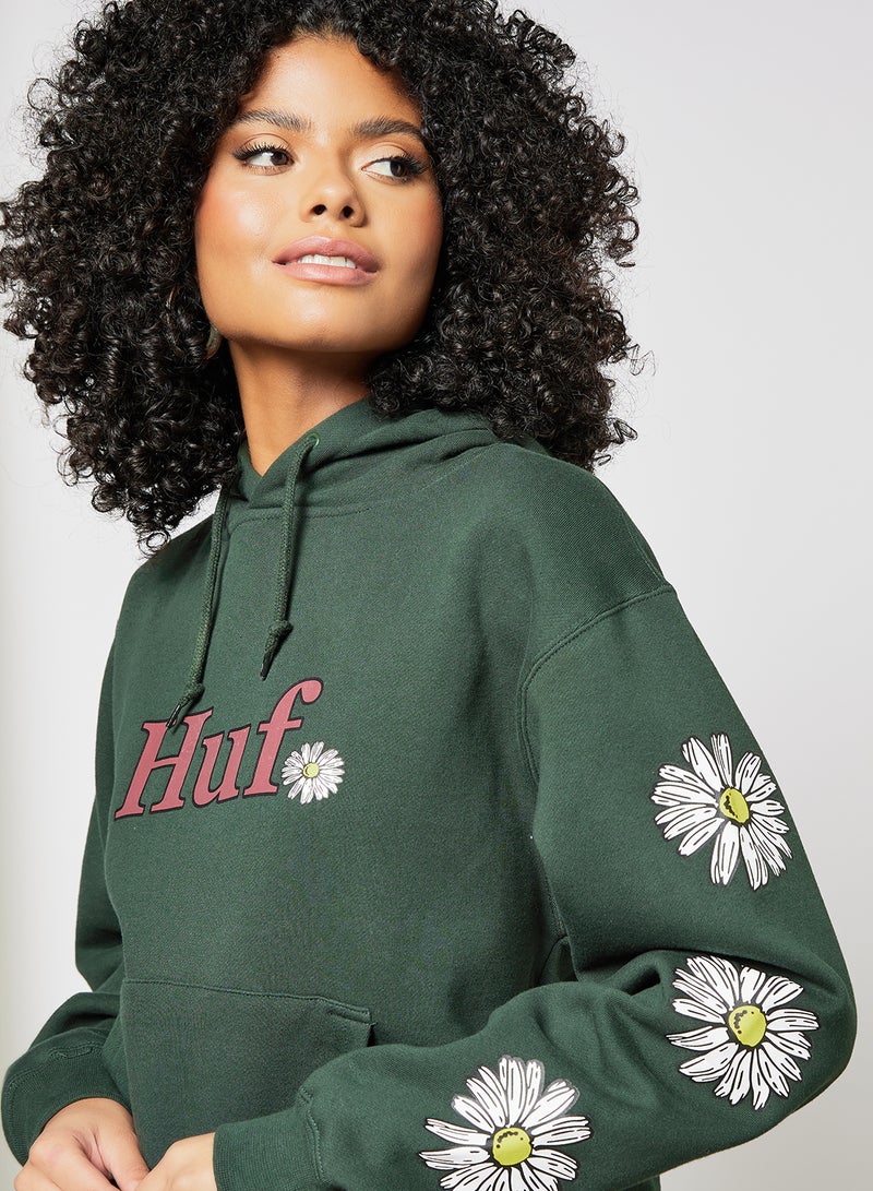 HUF - In Bloom Hoodie Green - Image 1