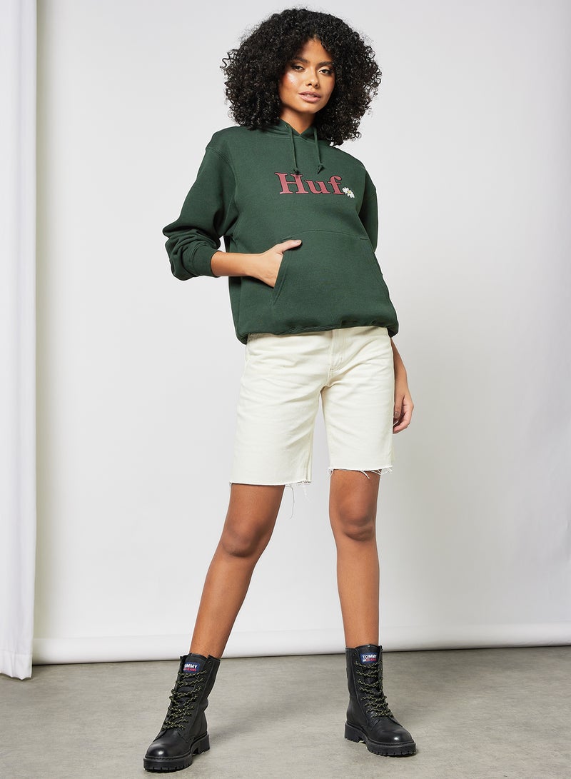 HUF - In Bloom Hoodie Green - Image 1