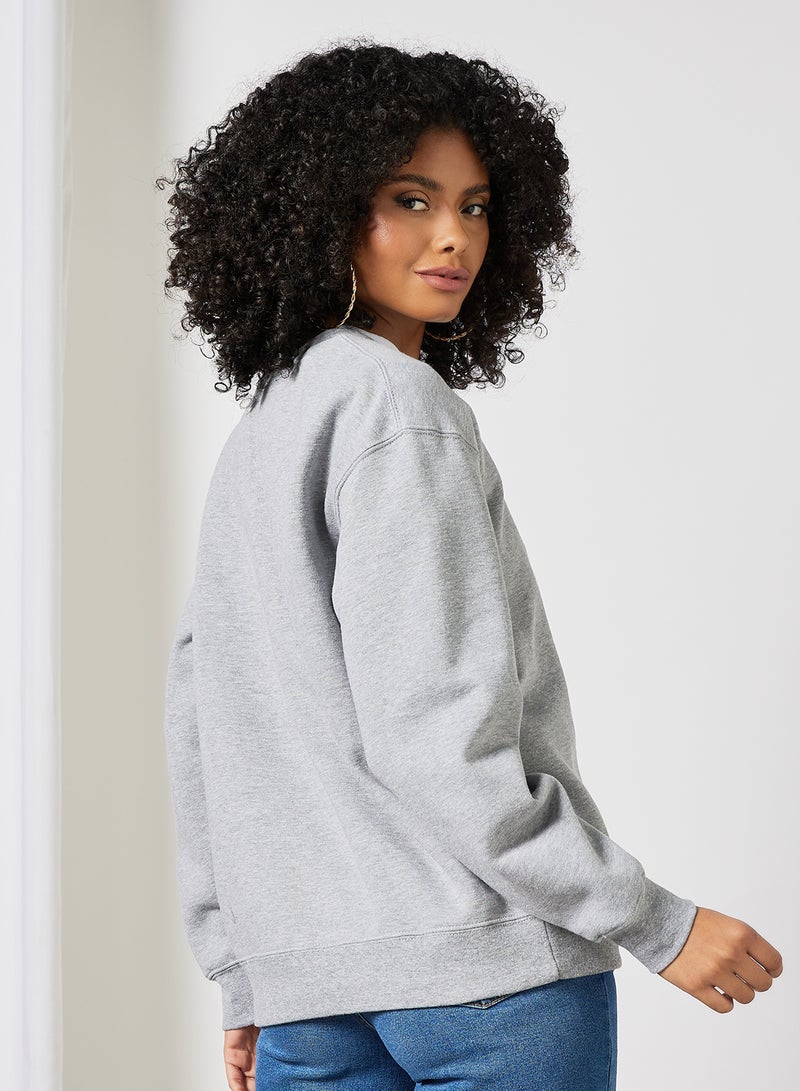 HUF - Global Warning Sweatshirt Grey - Image 1