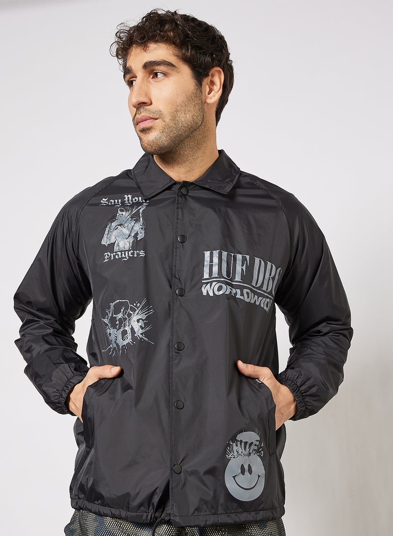 HUF Disorder Coaches Jacket Black  - Image 1