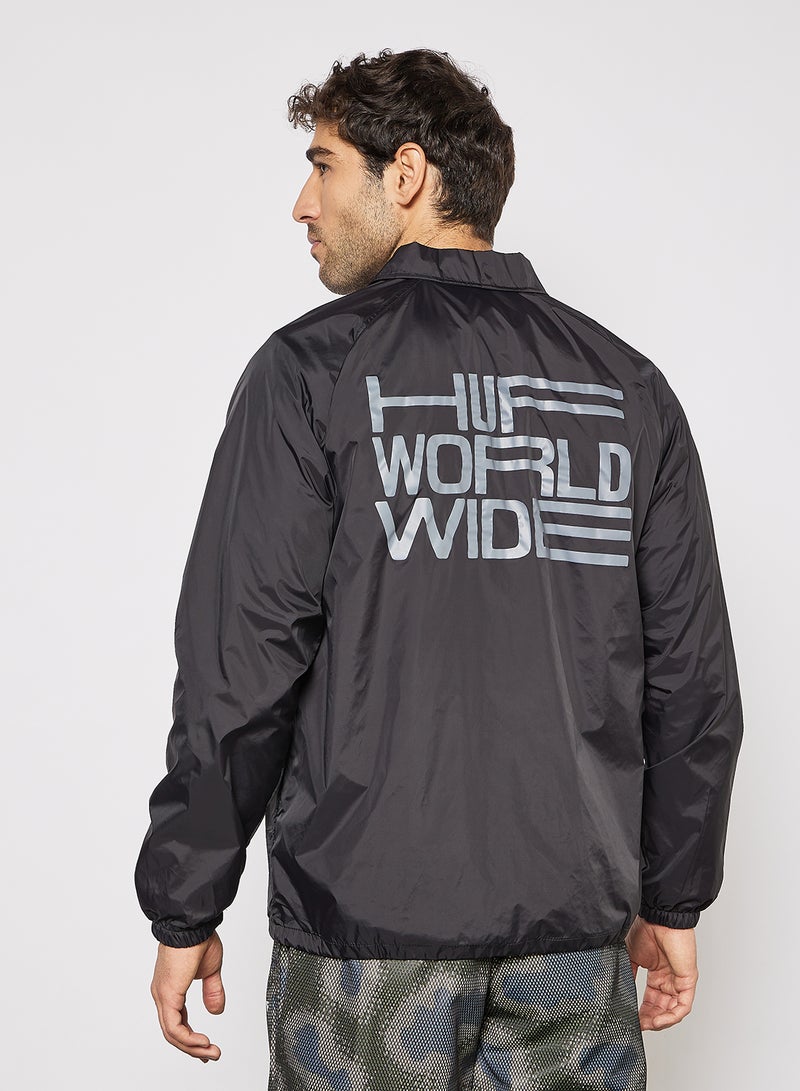 HUF Disorder Coaches Jacket Black  - Image 3