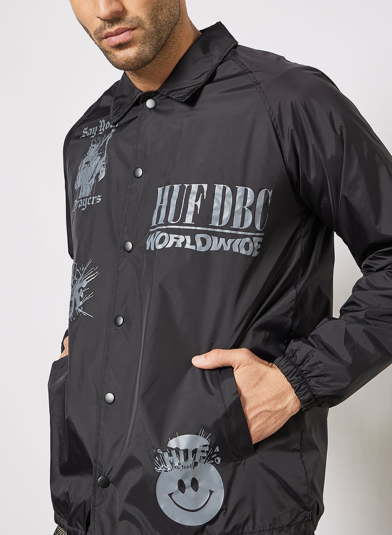 HUF Disorder Coaches Jacket Black  - Image 4