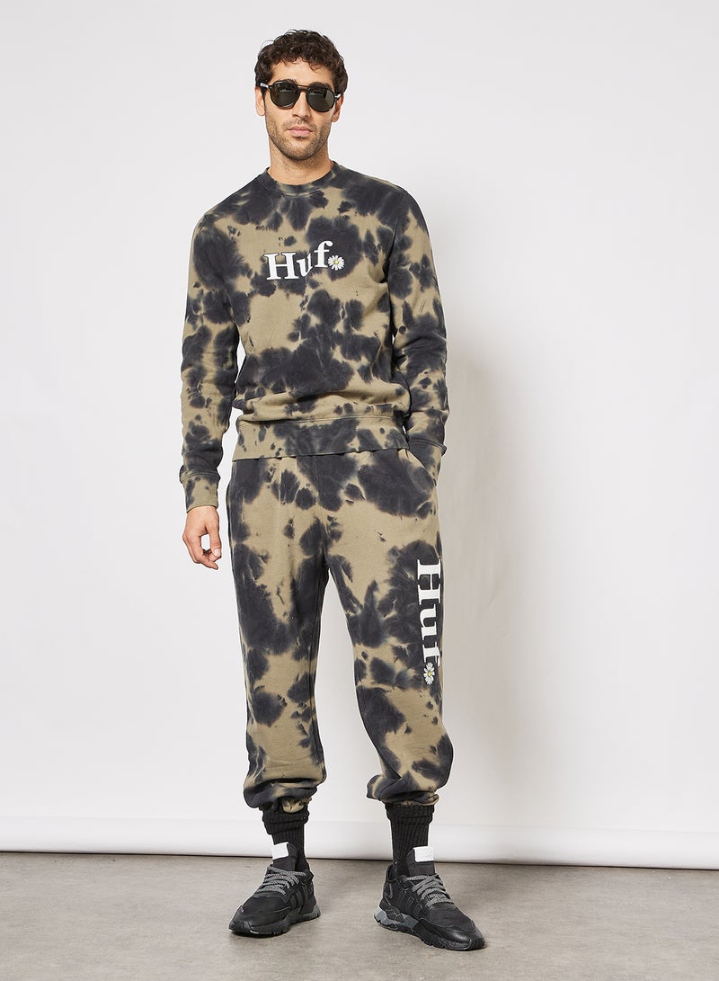 HUF - In Bloom Sweatshirt Khaki - Image 1