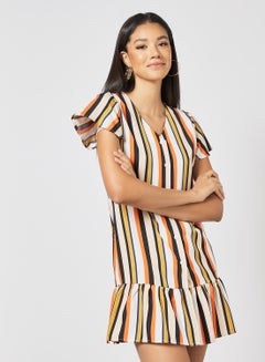 Striped Midi Dress Multicolour
