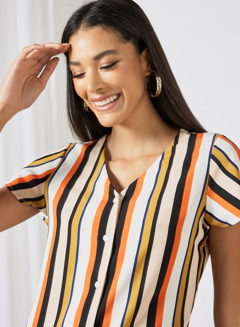 Aila - Striped Midi Dress Multicolour - Image 1