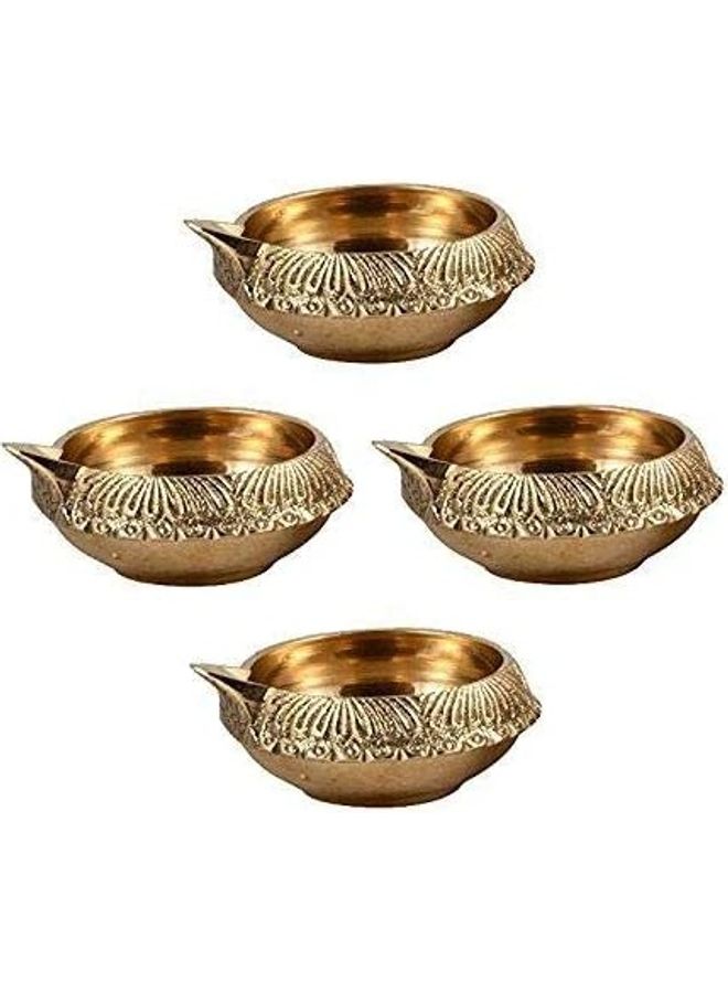 ماركة غير محددة مجموعة مصابيح دييا منقوشة من النحاس النقي مكونة من 4 قطع. ذهبي 2بوصة  - Image 1