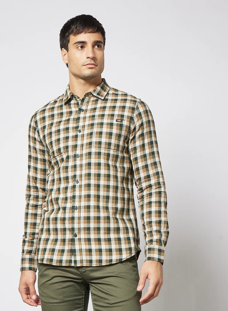 VANS Alameda II Checkered Shirt Beige