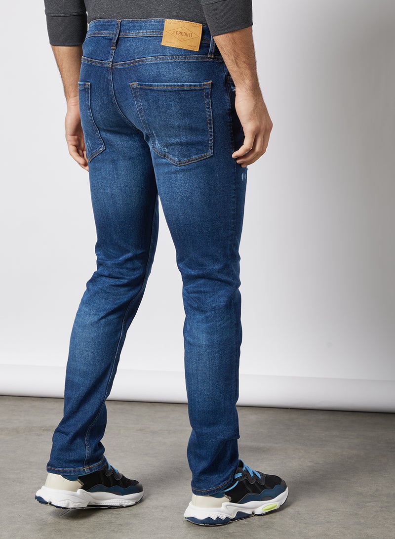 PRODUKT Ripped Denim Jeans Dark Blue  - Image 4