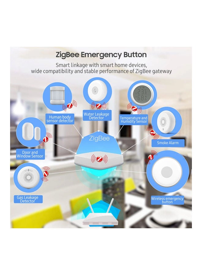 Zigbee One Button Alarm Emergency Button Linkage With Smart Home Devices White 5.80X3.00X5.80cm  - Image 4