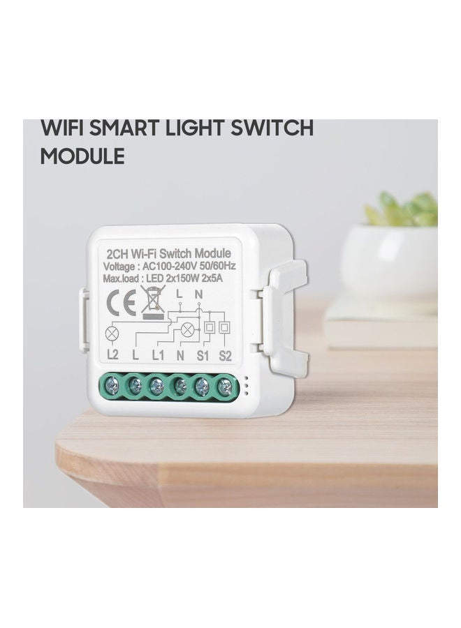 Generic 2 Channel WiFi Smart Light Switch Module White 5.50X3.50X4.50cm  - Image 4