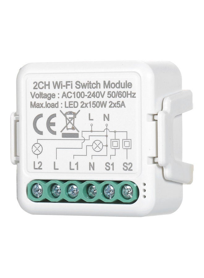 Generic 2 Channel WiFi Smart Light Switch Module White 5.50X3.50X4.50cm  - Image 5