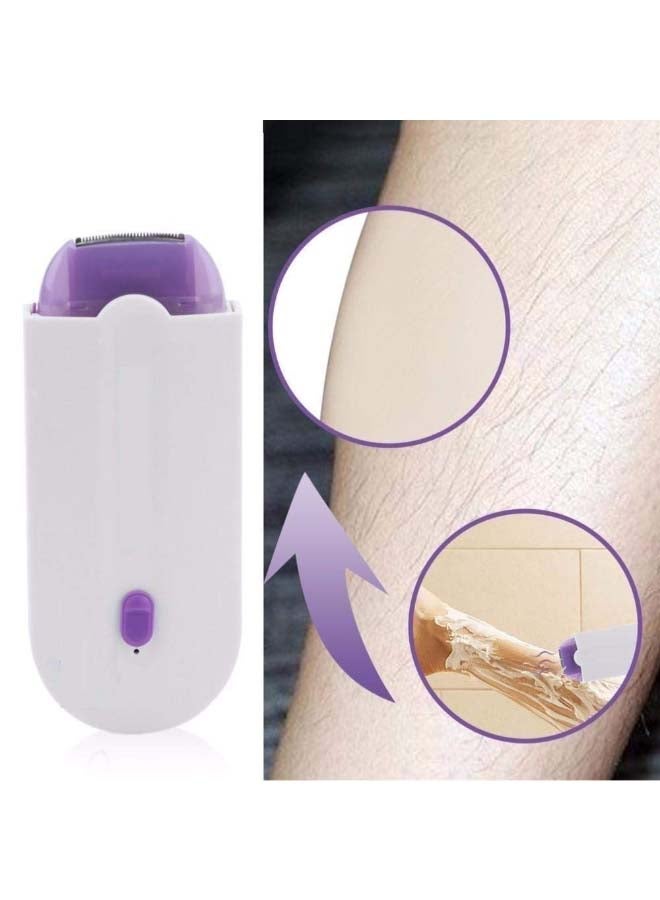 ماكينة إزالة شعر معدنية قابلة للشحن . أبيض/أرجواني - Image 2