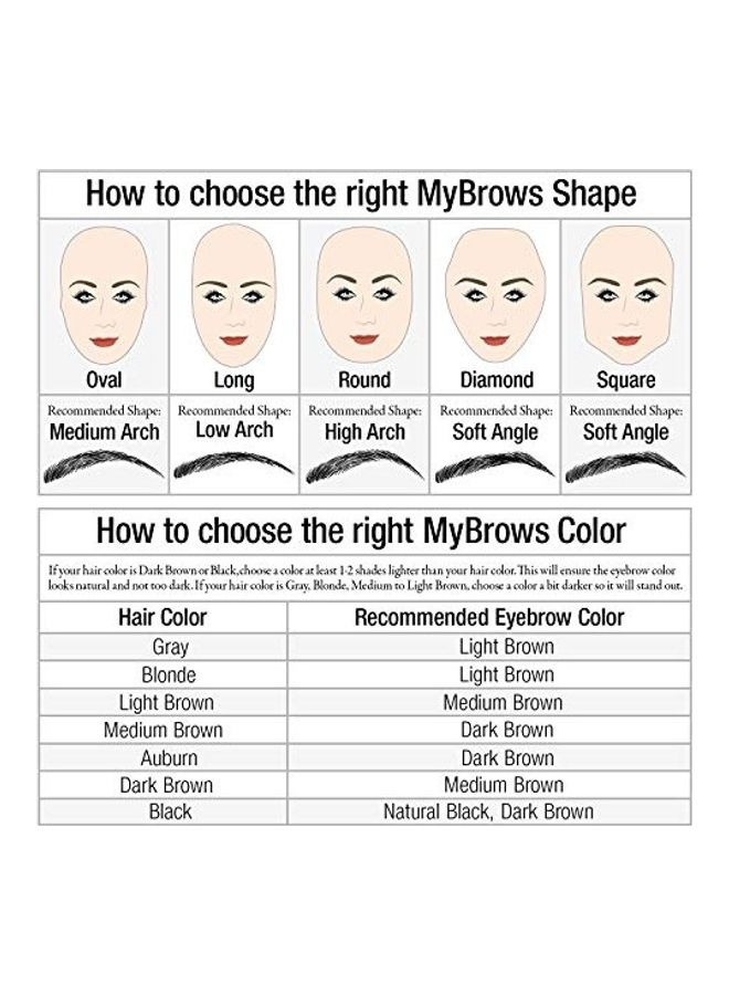 My Brows Long Lasting Eyebrow Transfers Medium Brown