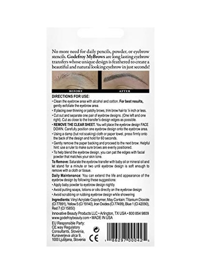 My Brows Long Lasting Eyebrow Transfers Medium Brown