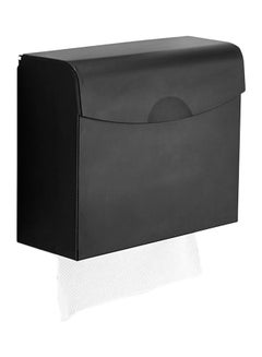 Wall Mounted Dual Dispensing Paper Towel Holder Black 20x24x9.5cm