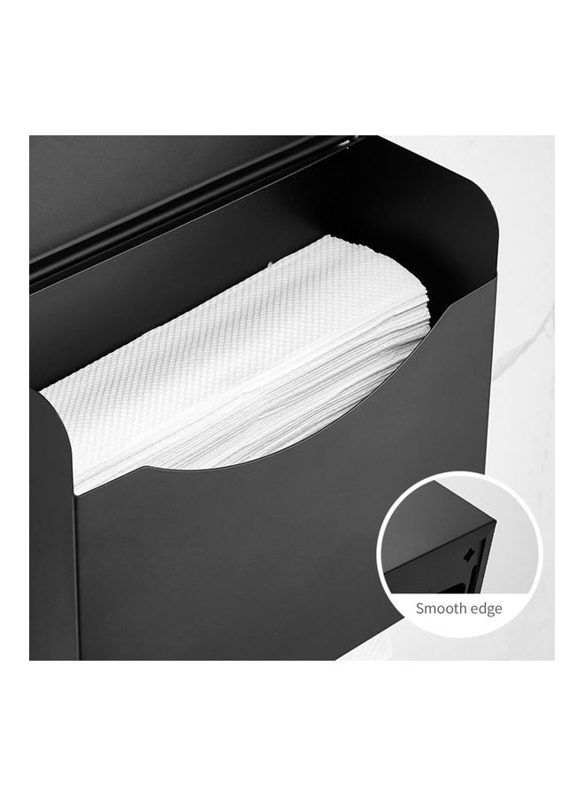Generic - Wall Mounted Dual Dispensing Paper Towel Holder Black 20x24x9.5cm - Image 1