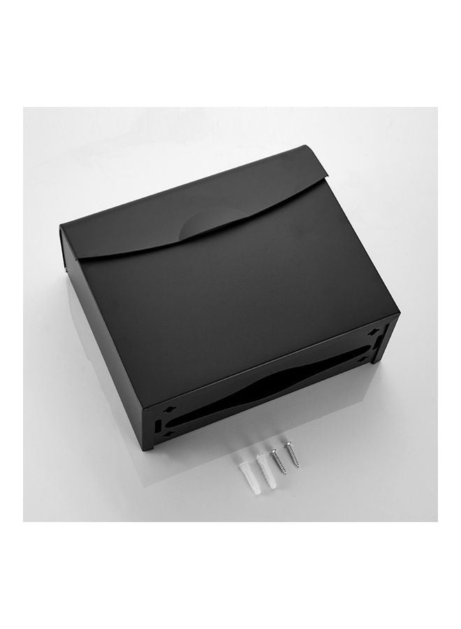 Generic - Wall Mounted Dual Dispensing Paper Towel Holder Black 20x24x9.5cm - Image 1