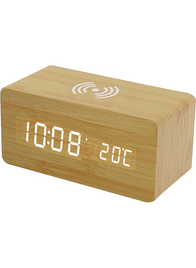ساعة منبه رقمية بني 18.00x8.00x8.00سم - Image 2