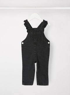 Baby Girls Denim Dungarees Black