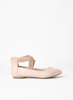 Kids Crossover Strap Ballerinas Pink