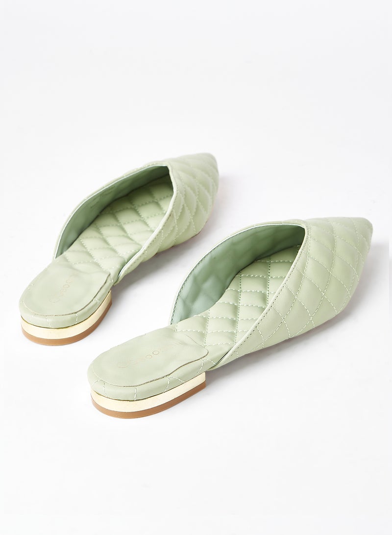 Geoomnii - Comfortable Footbed Trendy Mules Davie Green - Image 1