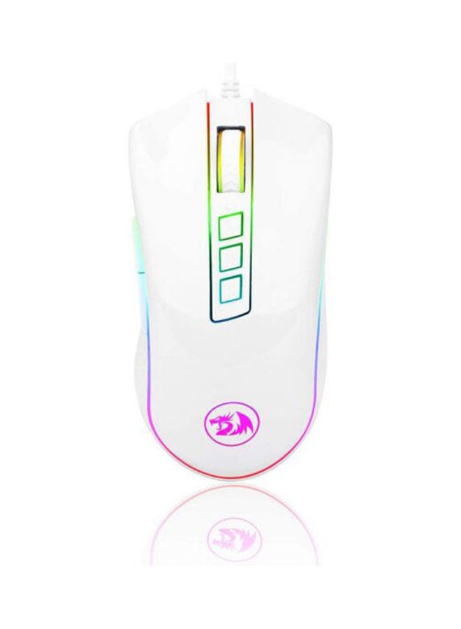M711 Cobra Gaming Mouse with 16.8 Million RGB Color Backlit, 12,400 DPI Adjustable, Comfortable Grip, 8 Programmable Buttons, White