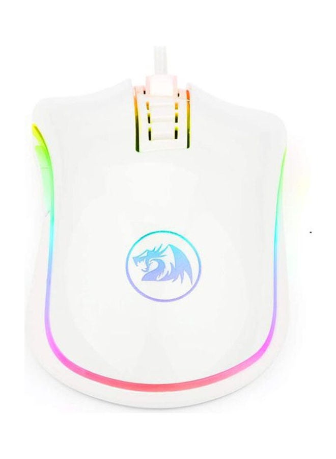 M711 Cobra Gaming Mouse with 16.8 Million RGB Color Backlit, 12,400 DPI Adjustable, Comfortable Grip, 8 Programmable Buttons, White