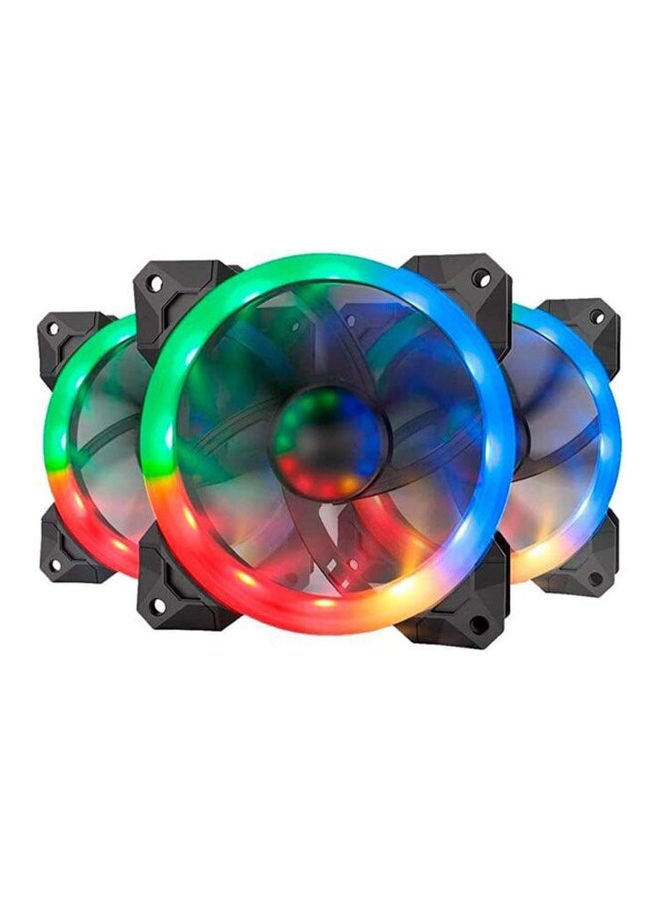 REDRAGON - Redragon GC-F008 (3 Packs 120mm) RGB Computer Case PC Cooling Fan - Quiet High Airflow - 57 Different Lighting FX - CPU Cooler and Radiators Black - Image 1