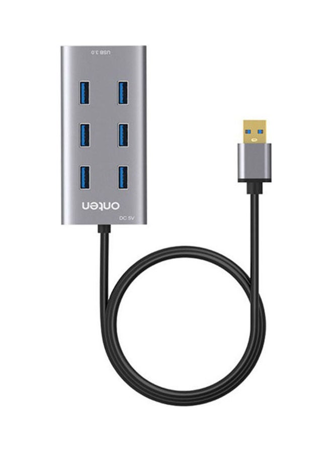 onten - Usb 3.0 To 7 Port Usb 3.0 Hub Docking Station ,Usb Power Adapter For Imac & Notebook Silver - Image 1