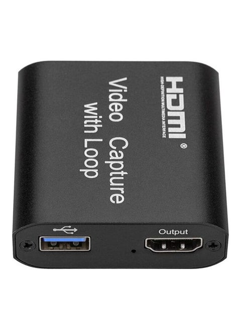 جهاز التقاط فيديو بدقة كاملة الوضوح 1080P مزود بمنفذ USB 3.0 أسود