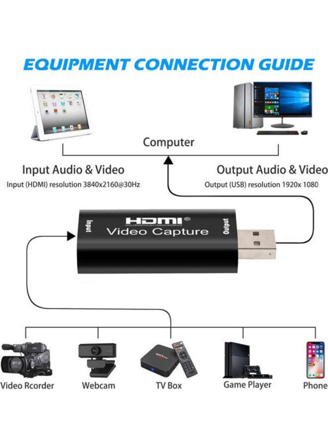 Generic Hdmi Video Capture Stick Full Hd 1080P Usb 2.0 For Game Live Streaming Sharing Black  - Image 3
