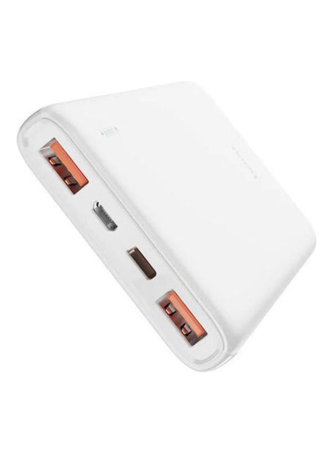 Hoco - 10000 mAh J80 Premium 10000mAH, Mobile Power Bank, Micro-USB / Type-C 18W Input, 2*USB 22.5W and Type-C PD 20W Output, with LED White - Image 1