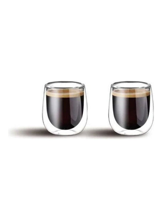 2-Piece Double Wall Glass 80Ml Clear 2 x 80ml