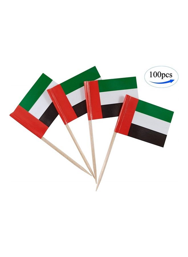 100-Piece UAE Flag Cup Cake Topper Toothpick  - Image 1