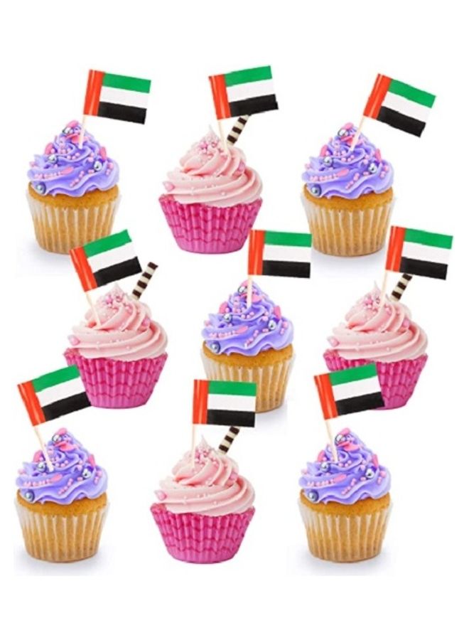 100-Piece UAE Flag Cup Cake Topper Toothpick  - Image 2