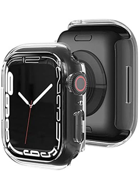 Hard PC Bumper Protective Cover Frame Case for Apple Watch 7 45mm Clear