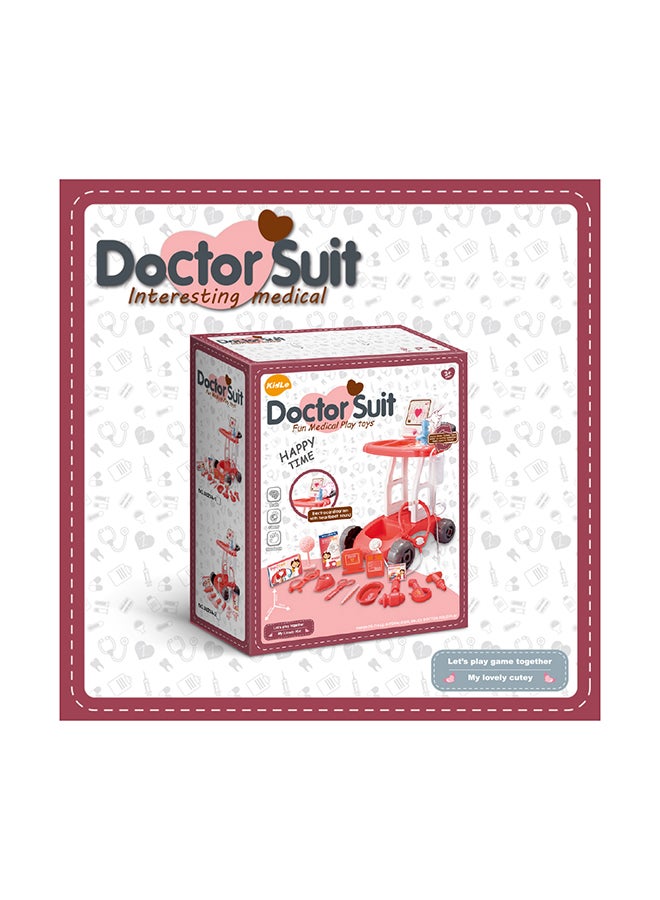كيدل مجموعة ألعاب الطبيب مكونة من عربة طبية مزودة بأصوات وأضواء مكونة من 17 قطعة 40x30x14سم - Image 3