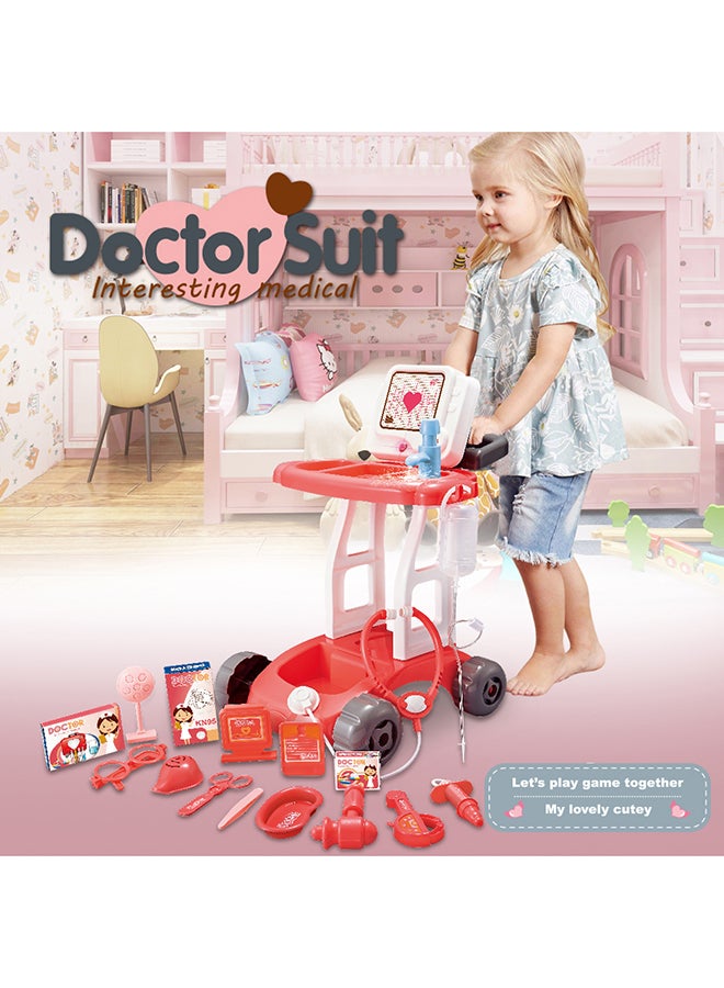 كيدل مجموعة ألعاب الطبيب مكونة من عربة طبية مزودة بأصوات وأضواء مكونة من 17 قطعة 40x30x14سم - Image 2