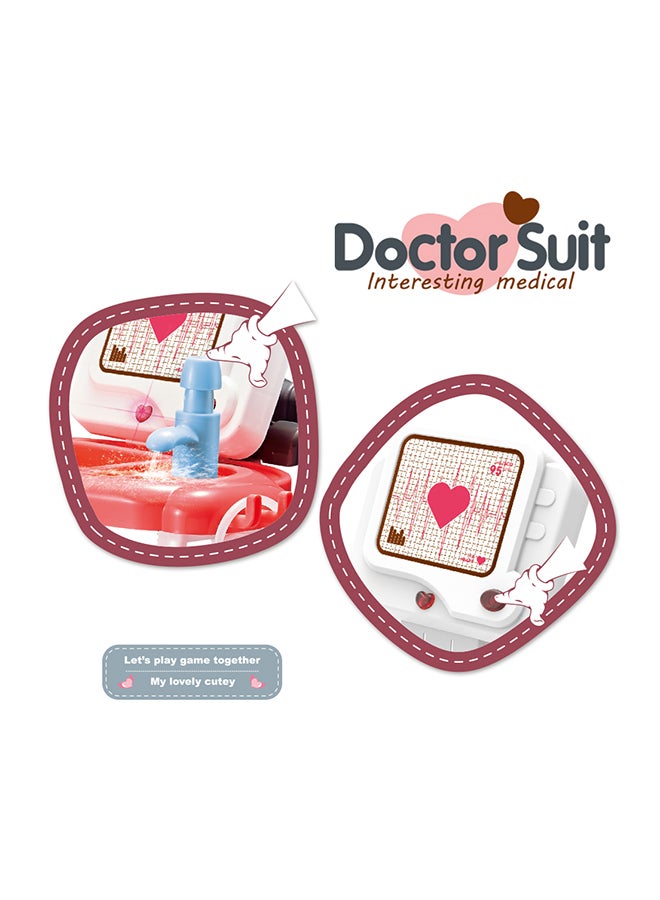 كيدل مجموعة ألعاب الطبيب مكونة من عربة طبية مزودة بأصوات وأضواء مكونة من 17 قطعة 40x30x14سم - Image 4