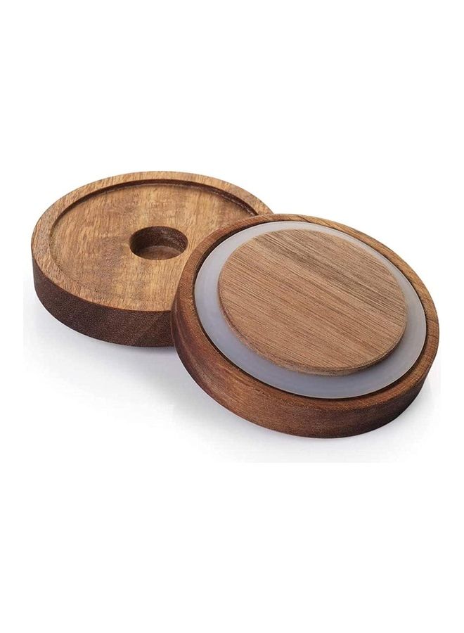 فوفو طقم مرطبانات زجاجية لتخزين الطعام مع غطاء خشبي مكون من 3 قطع شفاف 950ملليلتر - Image 3