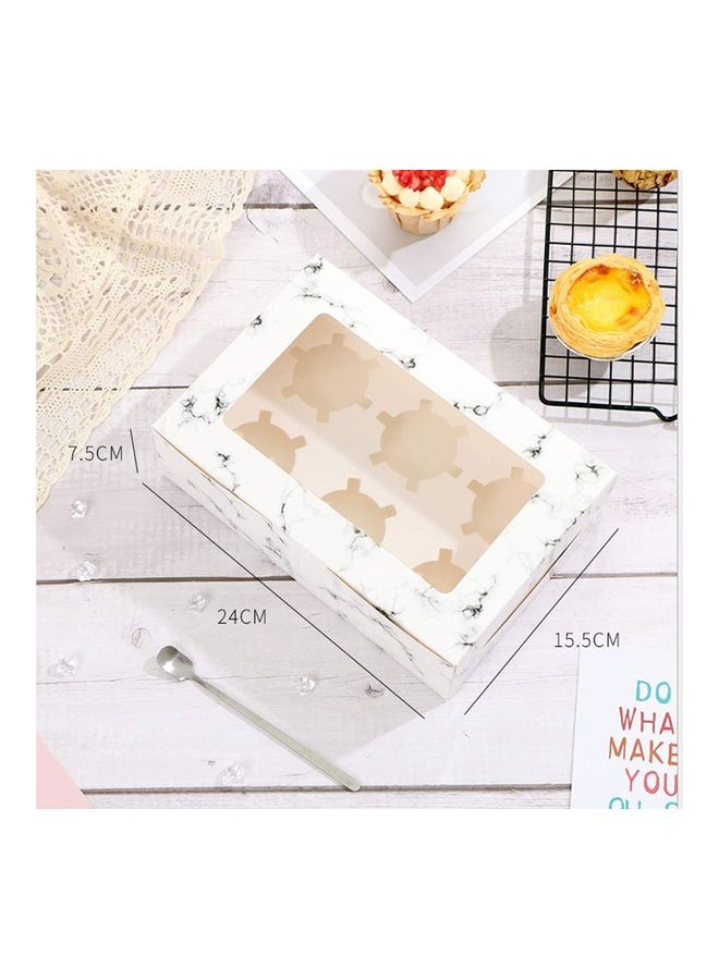 فوفو طقم علب كب كيك من ورق كرافت ب6 فتحات مع حشوات مكون من 12 قطعة 24سم - Image 2