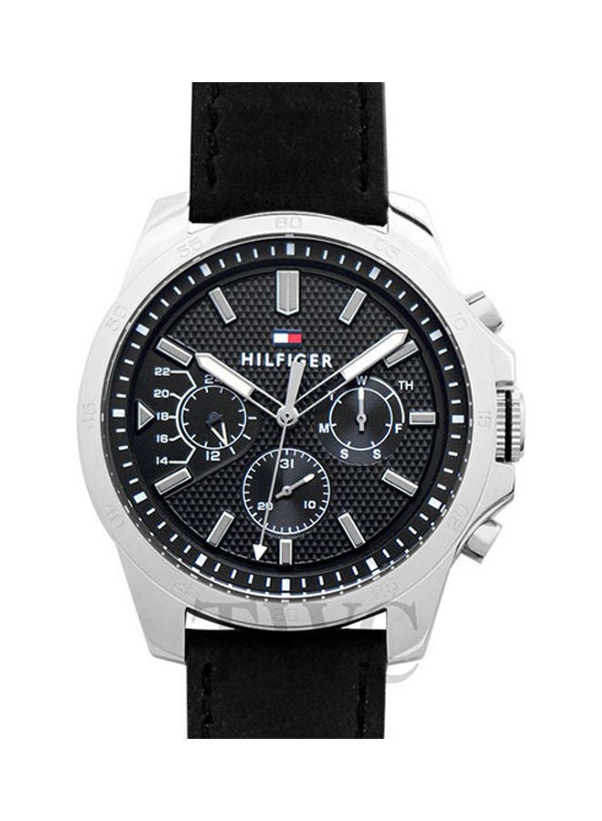 TOMMY HILFIGER Men's Leather Chronograph Buckle Watch 1791563 - Image 1