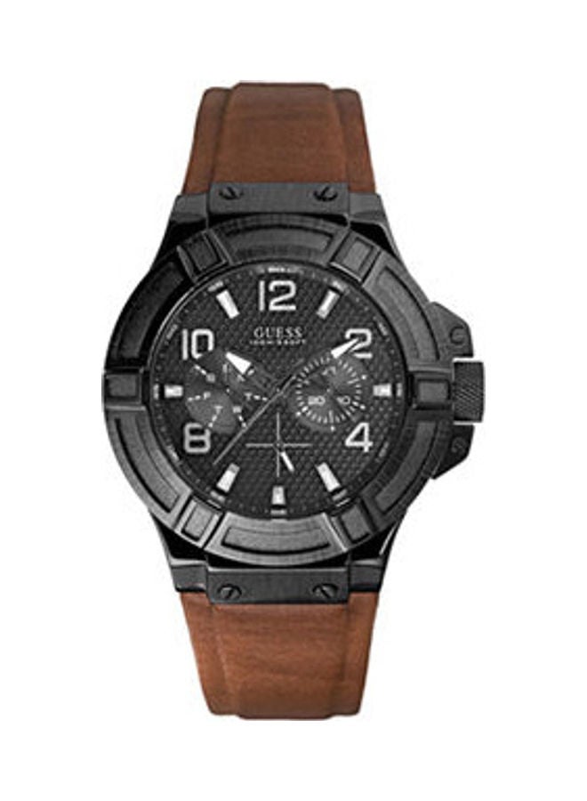 جس ساعة يد كرونوغراف بسوار من الجلد مزودة بإبزيم طراز W0040G8 للرجال - Image 1