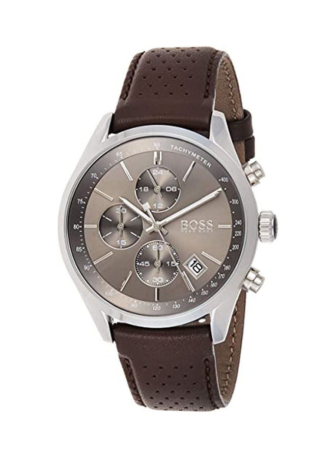 HUGO BOSS Men's Leather Chronograph Buckle Watch 1513476  - Image 1